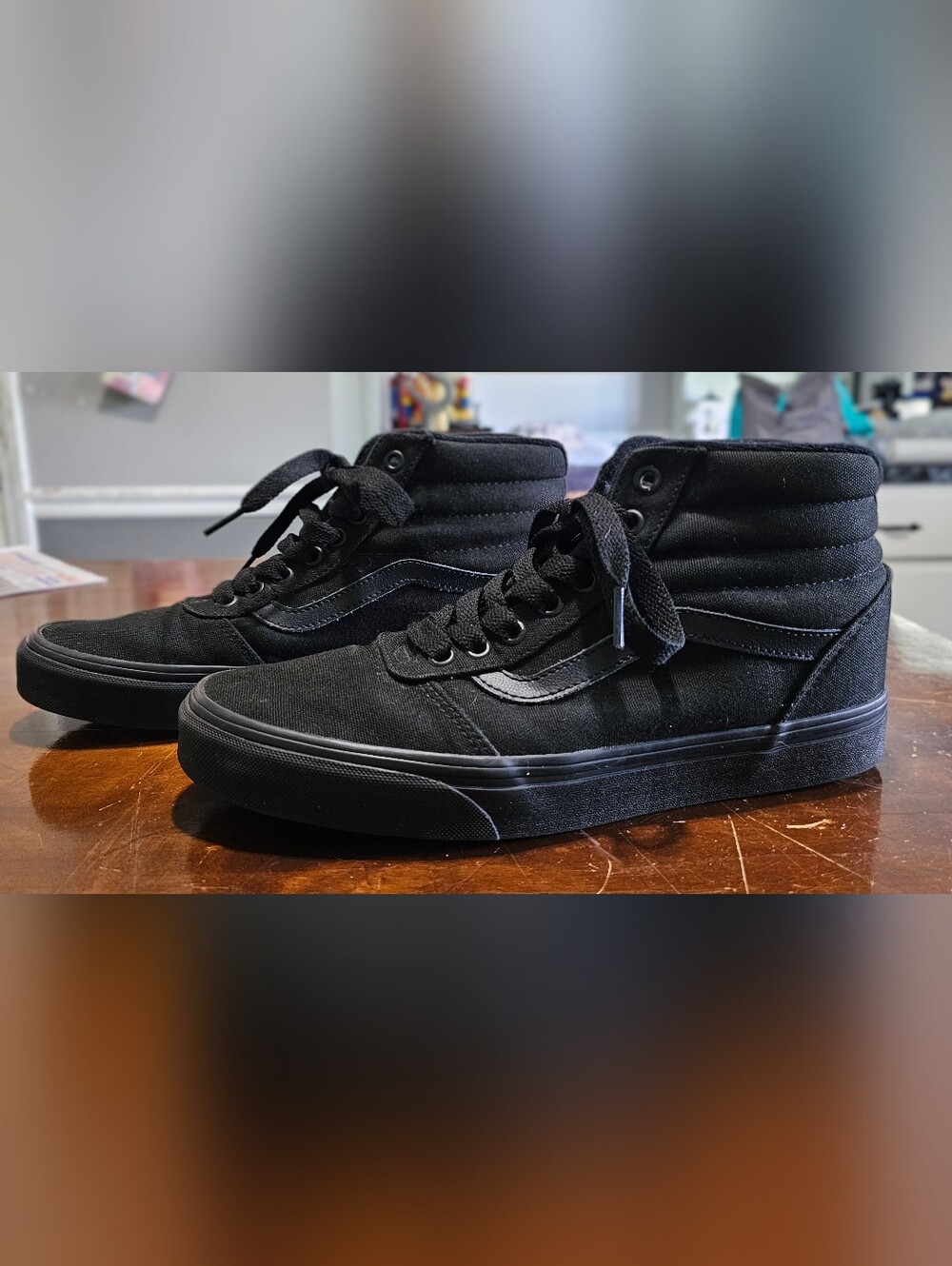 Vans Ward Hi All Black Canvas High Top Sneakers Men’s Size 7.5
